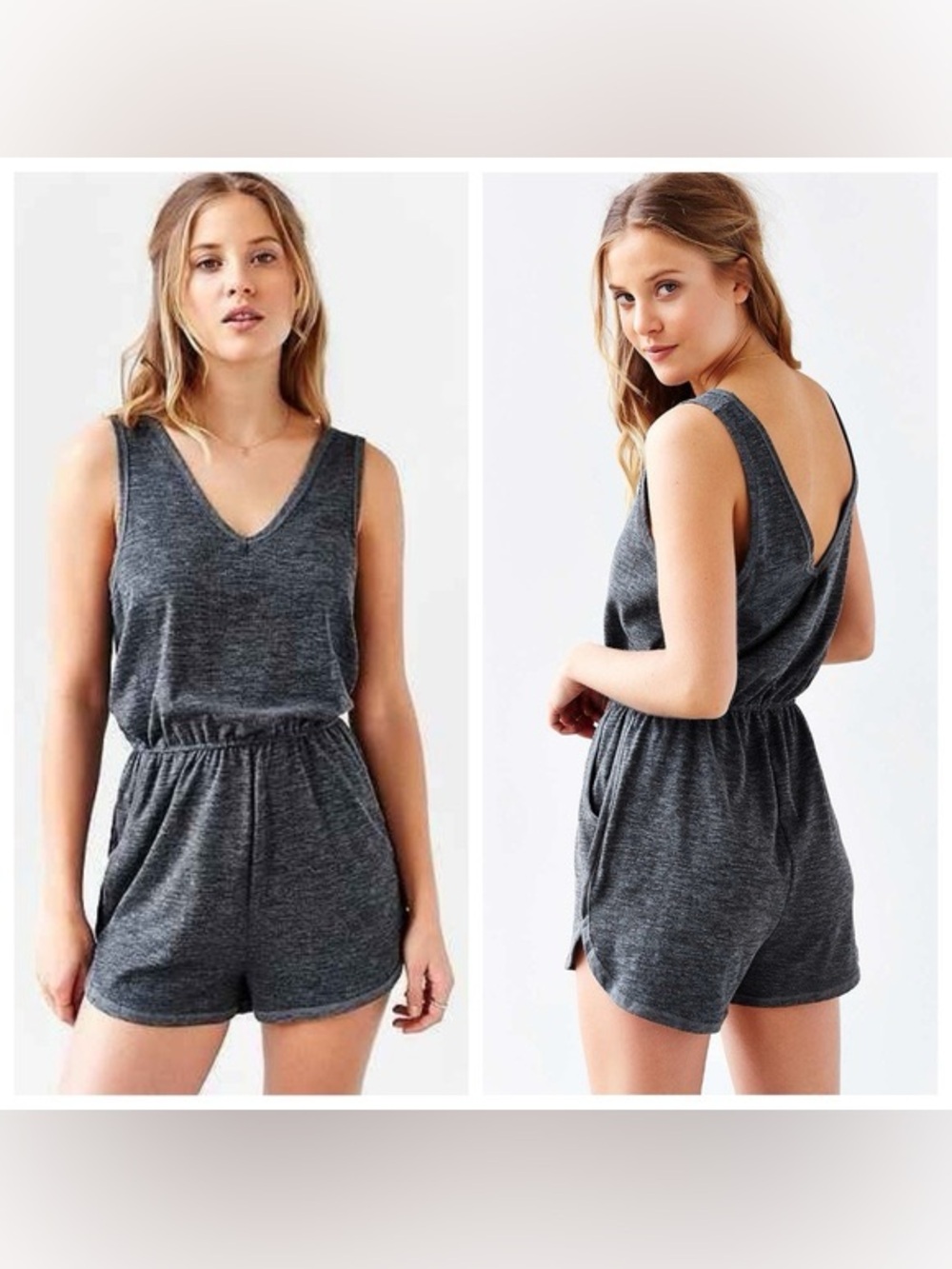 UO BDG Marled Grey Knit Romper